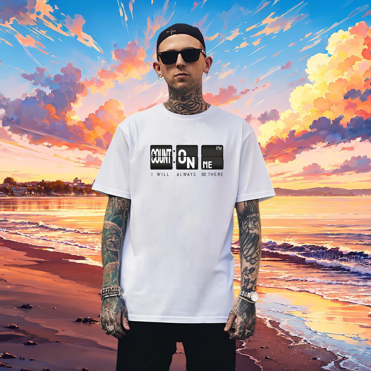 Loose Fit Tshirts letter 230g 100% Cotton Street Breathable Short Sleeve T shirt DIY Printed DIY Customized Tops Tees