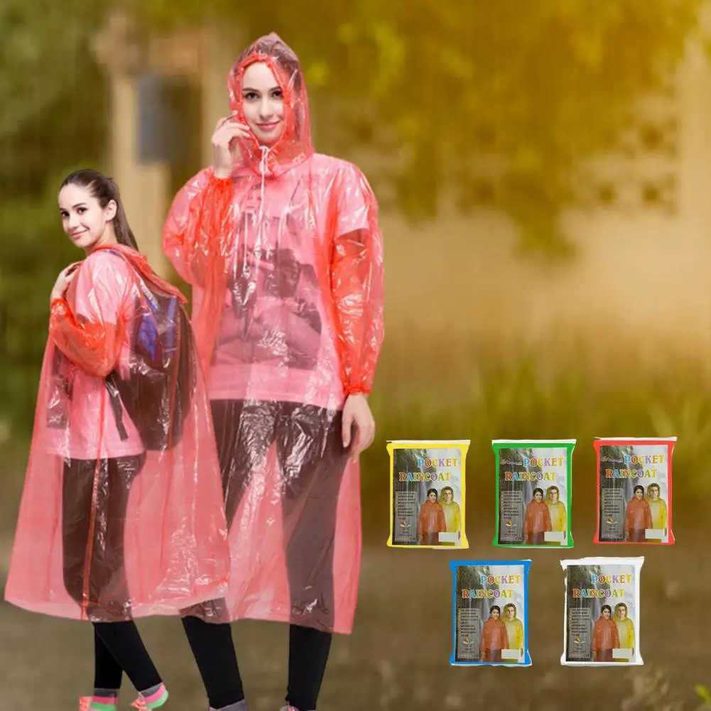 Raincoat for Men Durable Lightweight Rain Poncho Set for Adults Children Hooded Cape for Disposable Protection Waterproof Y240810