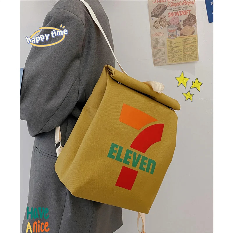 Fashion Cartoon Shoulder Bag Casual Student Funny Schoolbag Nylon Backpack Large Capacity Crossbody Bag Creative Fun Handbag 240812