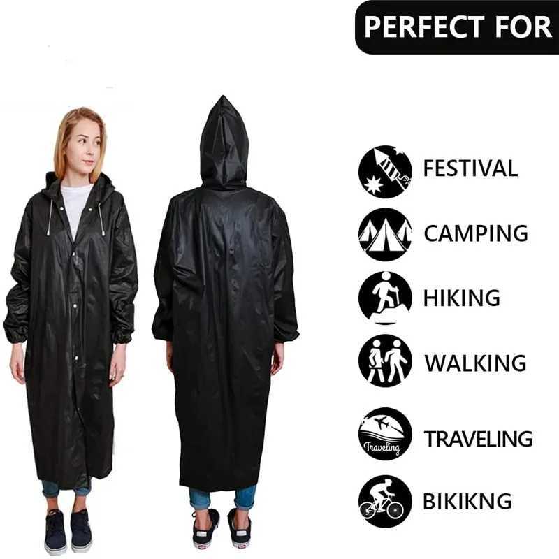 EVA Long Raincoat Unisex Male Women Rain Coats Poncho Suit Jacket Tourist Bike Ladies Running Hooded Hiking Rainwears Waterproof Y240810
