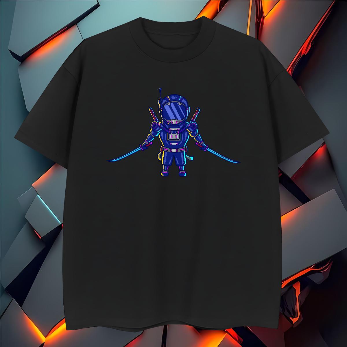 Loose Fit Tshirt for Man Woman robot 230g Cotton Sports Casual Pure Cotton T shirt Asian Size 2024 Summer Tees