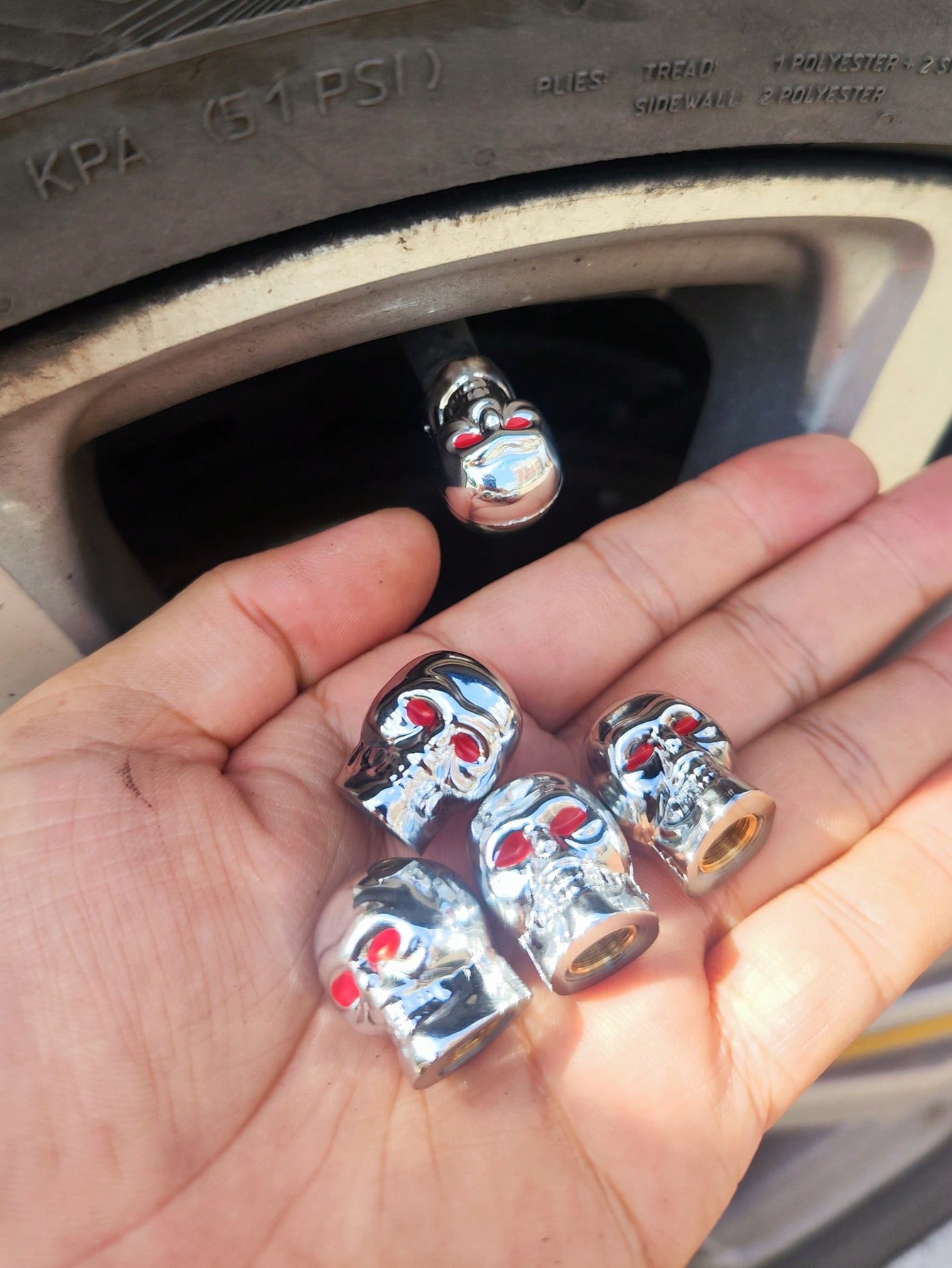 Personalized skull valve cap car motorcycle bicycle universal valve cover 4pcs
