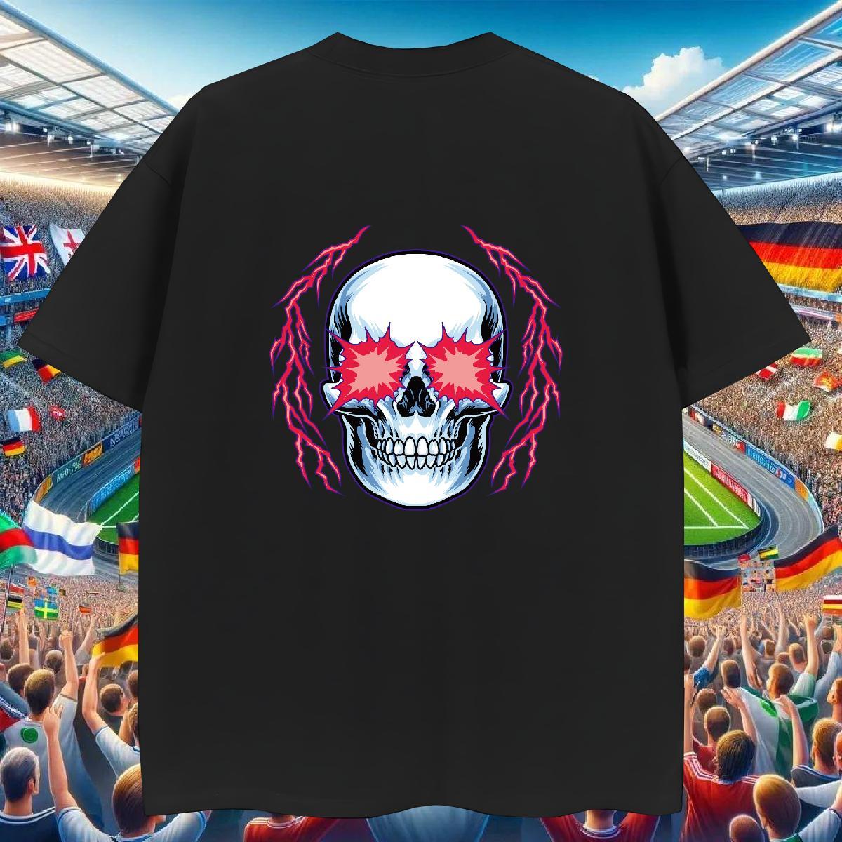 Classic Mens T Shirts skull Tops 100% Cotton 230g Street Popular Oversized Pure Cotton Couples T Shirts