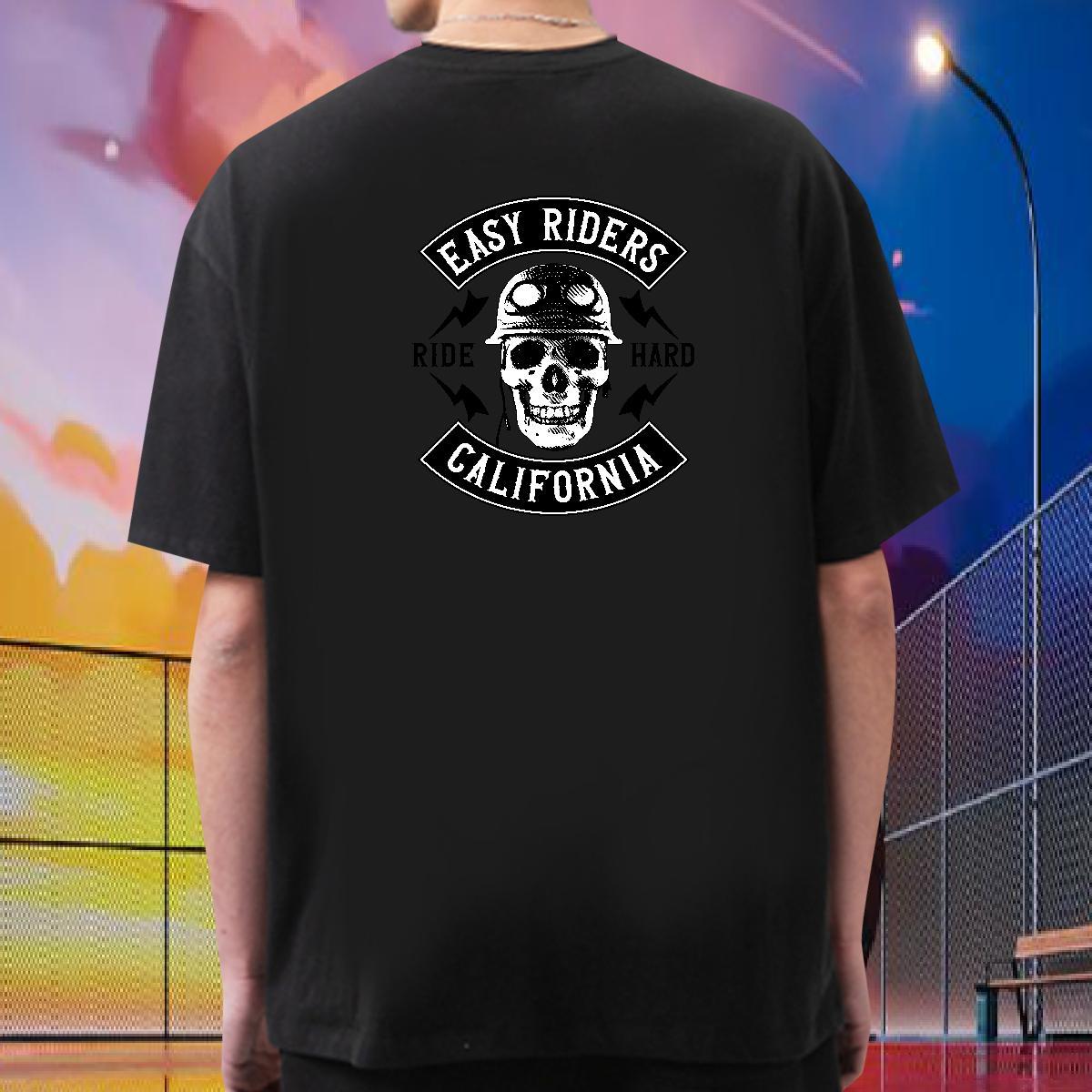 DIY T Shirt For Man skull Tops 230g Pure Cotton Sports Casual Popular Custom Print Oversized Breathable Short Sleeve Men Tees