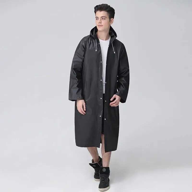Parent-child raincoat Eva Black Waterproof thickened camping and hiking raincoat for adults and children Y240810