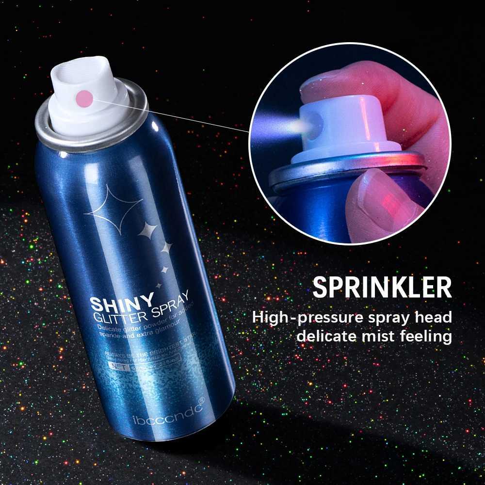 Shiny Silver Glitter Spray Waterproof Shiny High Gloss Glitter Powder Spray Powder Makeup for Face Body Highlight Makeup 60mlXJ240812