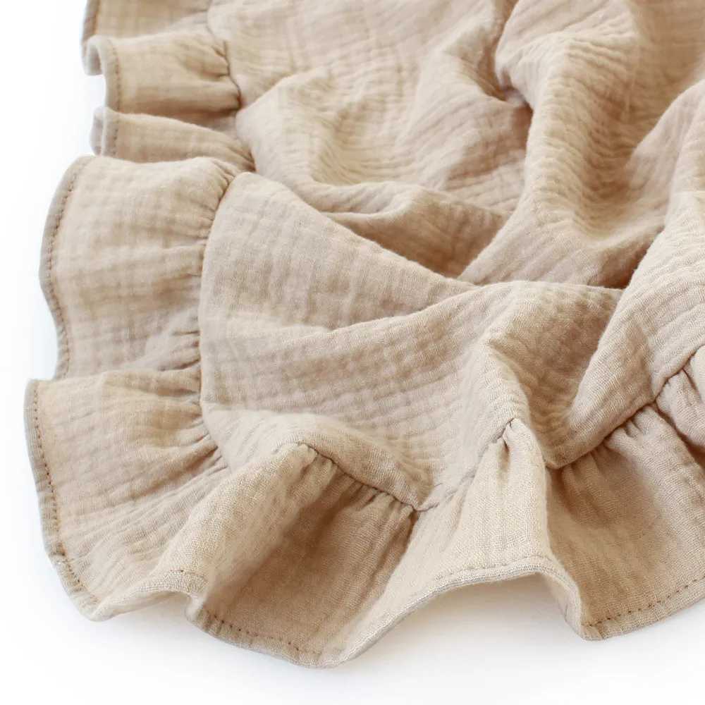 Plain Swadle Curled Cotton Gauze Ruffle Baby Uncle Clothing Baby Blanket Baby Blanket Baby Diaper Baby Napper Baby Bath TowelW240810