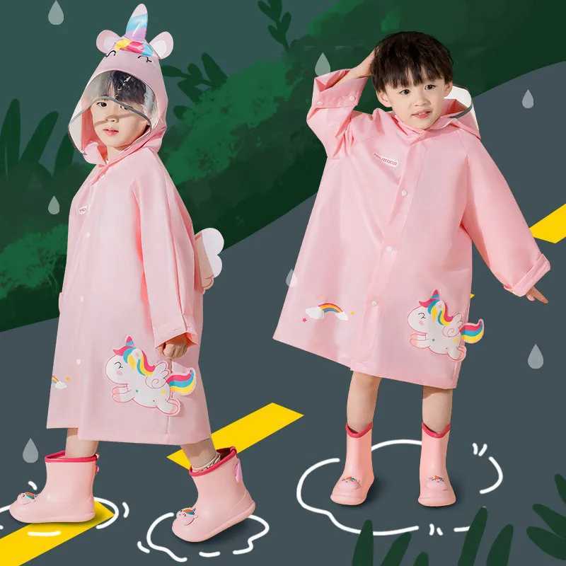 Millikin baby deer cartoon unicorn childrens raincoat girls rabbit kindergarten cute poncho rain gear wholesale Y240810