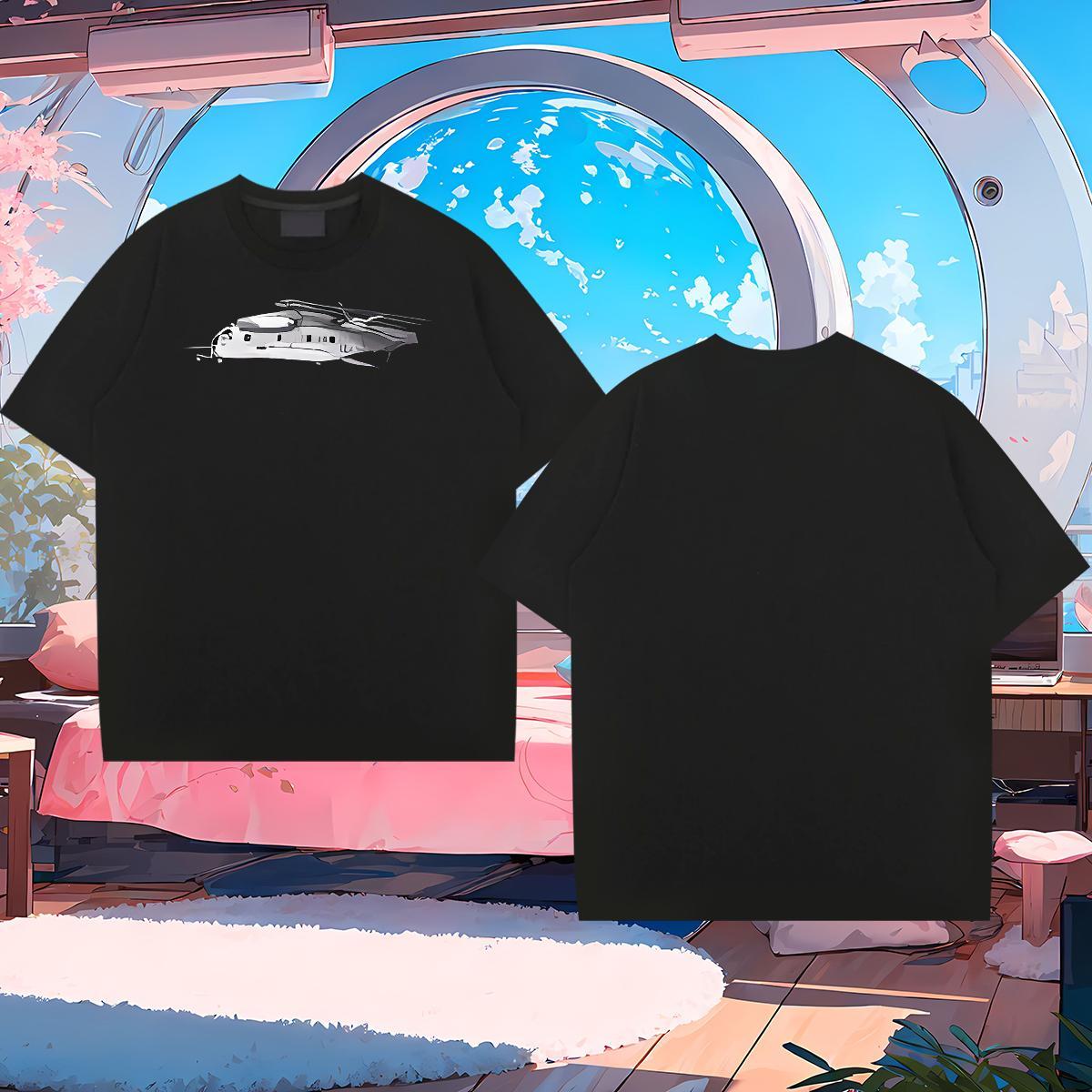 2024 New T-Shirts plane Tops 230g Cotton Street Unisex Oversized 3XL 4XL O-Neck Short Sleeve Tshirts