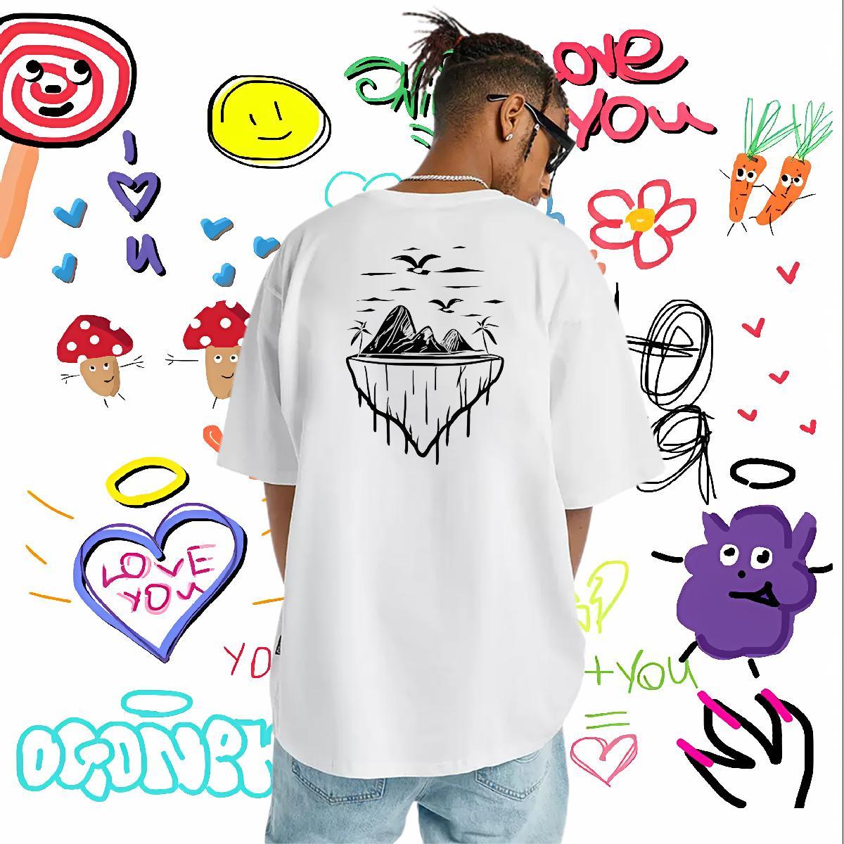 Brand T Shirt For Man mountains Tops Shirt 100% Cotton 230g Casual Daily Wear Comfortable Custom Print Plus Size O-Neck Short Sleeve Tshirt for Man Wo