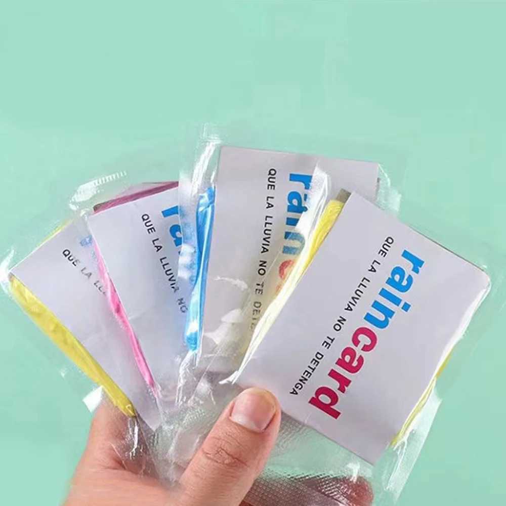 1/5PCS Card Raincoat Disposable Compression Rainstorm-proof Poncho Portable Outdoor Children Adult Rain Gear Home Accessories Y240810