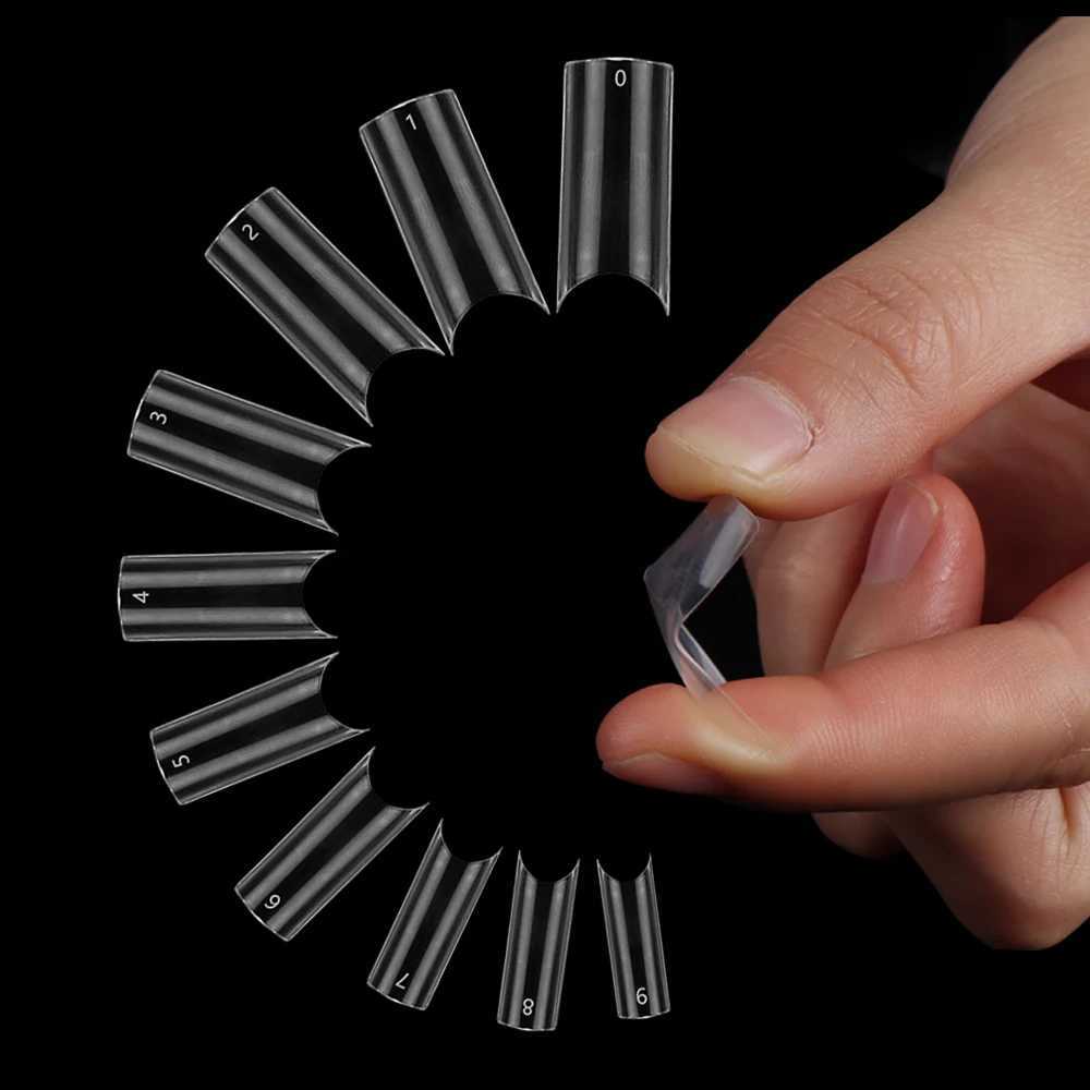 100 pieces of multi size fake tip press transparent full cover fake nail extension manual tool W240810
