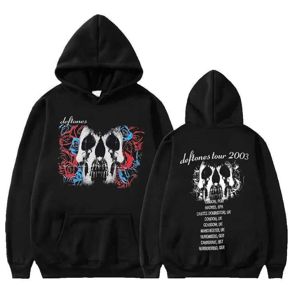 2024 Deftones Fashion Prevalent Print Hooded Men Women Plus Size Hoodies Retro Punk Sweatshirt Unisex Personality StreetwearXJ240812