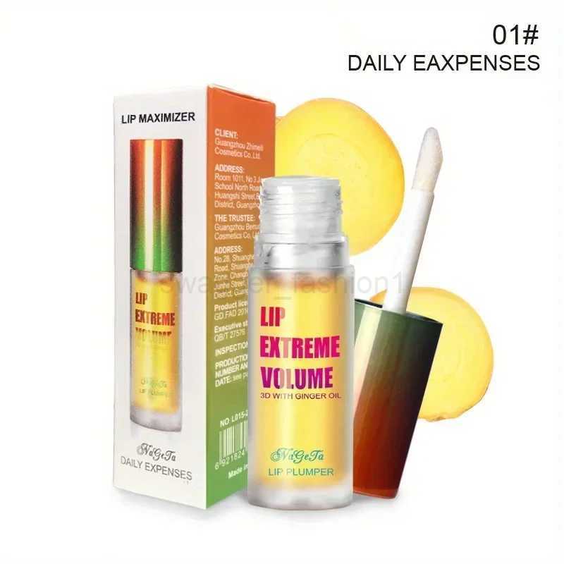 Lip Plumper Fuller Healthy Enhancer Ginger And Mint Plant Lip Gloss Oil Moisturizing Beauty Lips Sexy LipsXJ240812