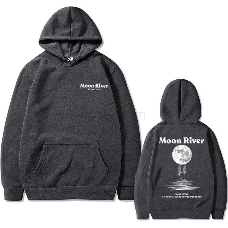 Rapper Frank Moon River Graphic Hoodie Men Women Ocean Hip Hop Hoodies Blond Oversized Pullover Mens Fashion Vintage StreetwearXJ240812