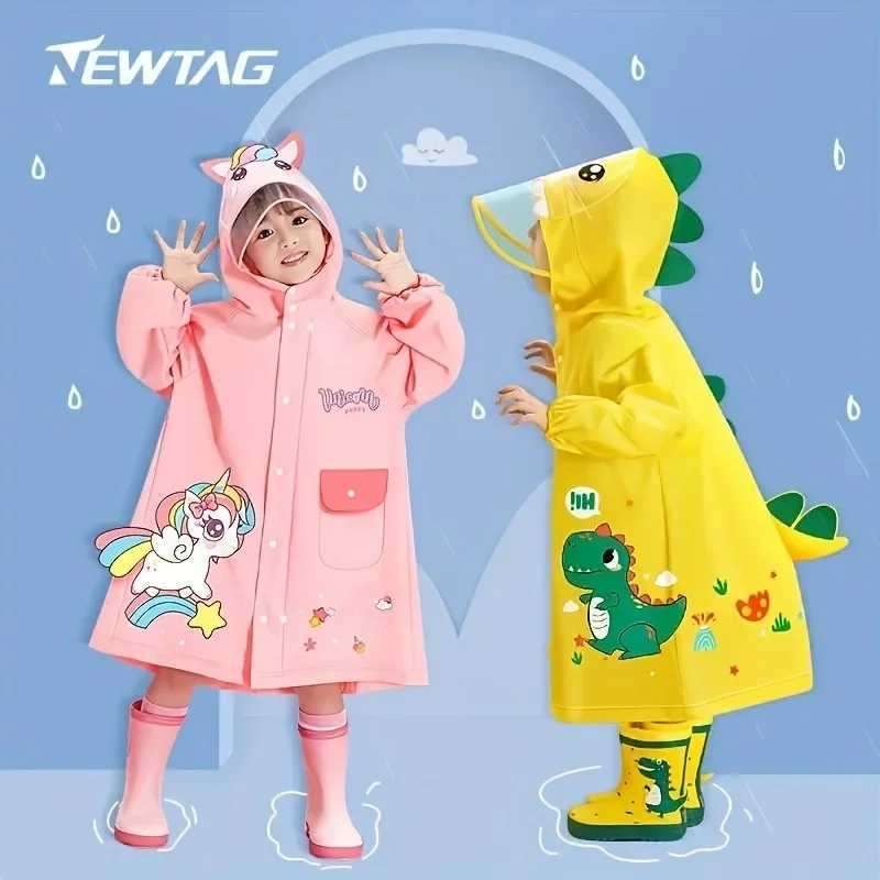 Stay Dry Comfy in the Rain Outdoor Cycling Kids Rain Poncho Hooded Jacket for Girls Boys! Y240810