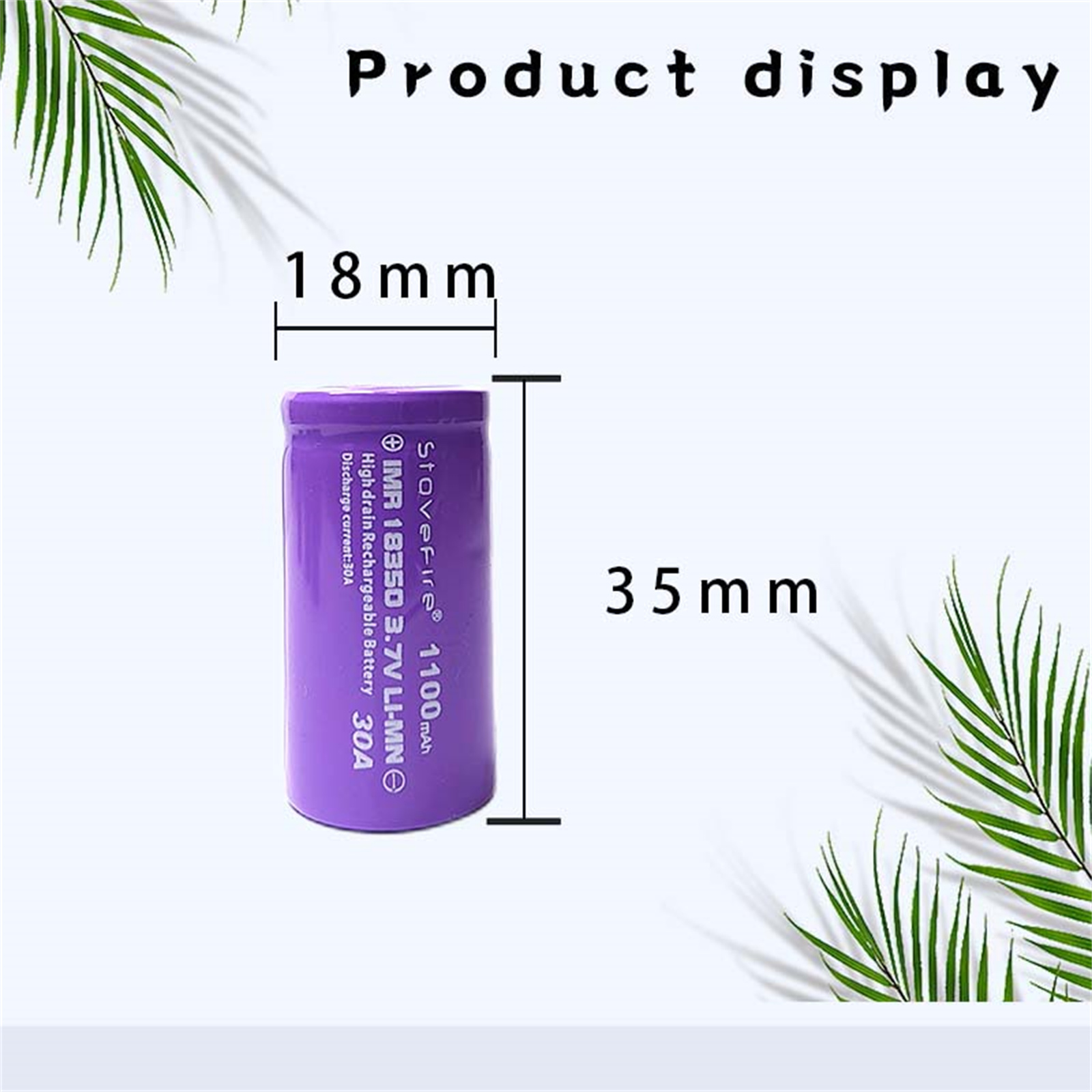 IMR 18350 1100mAh 30A 3.7V Rechargable Lithium Batteries Can be used for /Sight battery Laser pen cell/ Battery for hair scraper/ 100% High Quality st