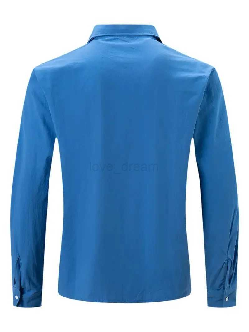 2023 Spring and Autumn Mens Casual Fashion Cotton Hemp Slim Fit Shirt for MenXJ240812