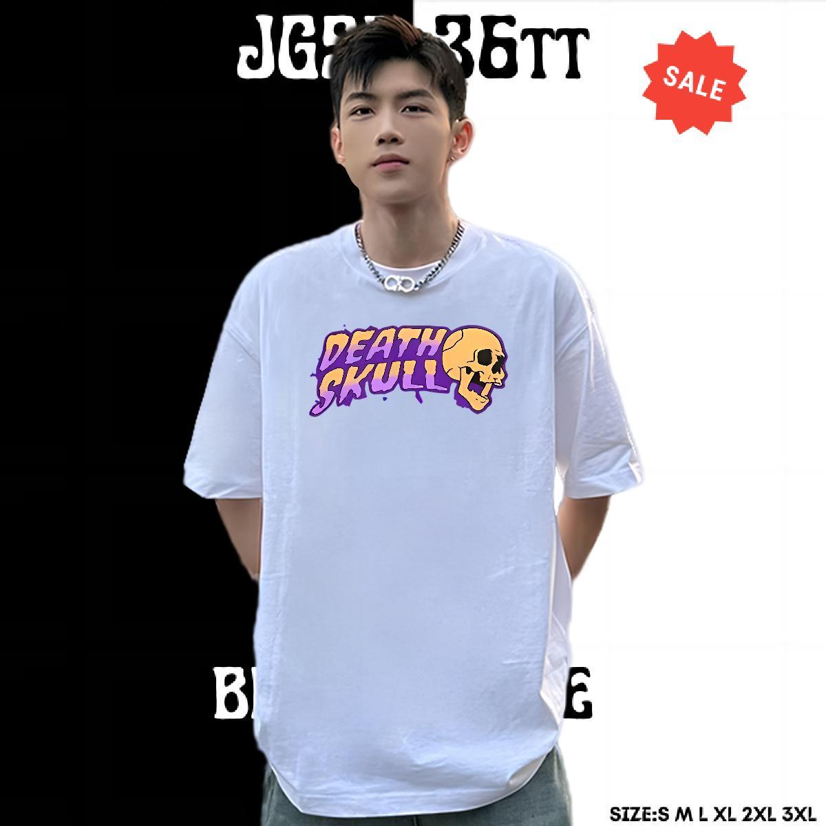 Designer Fashion T Shirt For Man skull Tops Shirt 100% Cotton 230g Street Casual Cool DIY Anime O Neck Short Sleeves Men Tops Tees