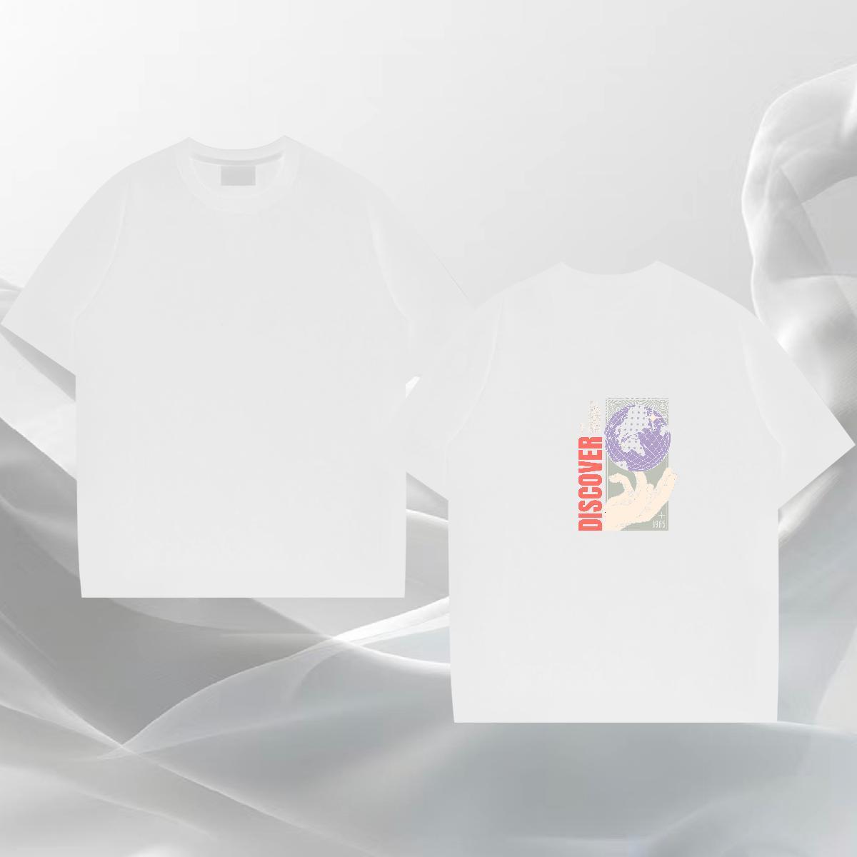 Wholesale T Shirts Men hands Tees 230g 100% Cotton Street Popular Custom Print Plus Size Short Sleeve O-Neck Mens Tshirts