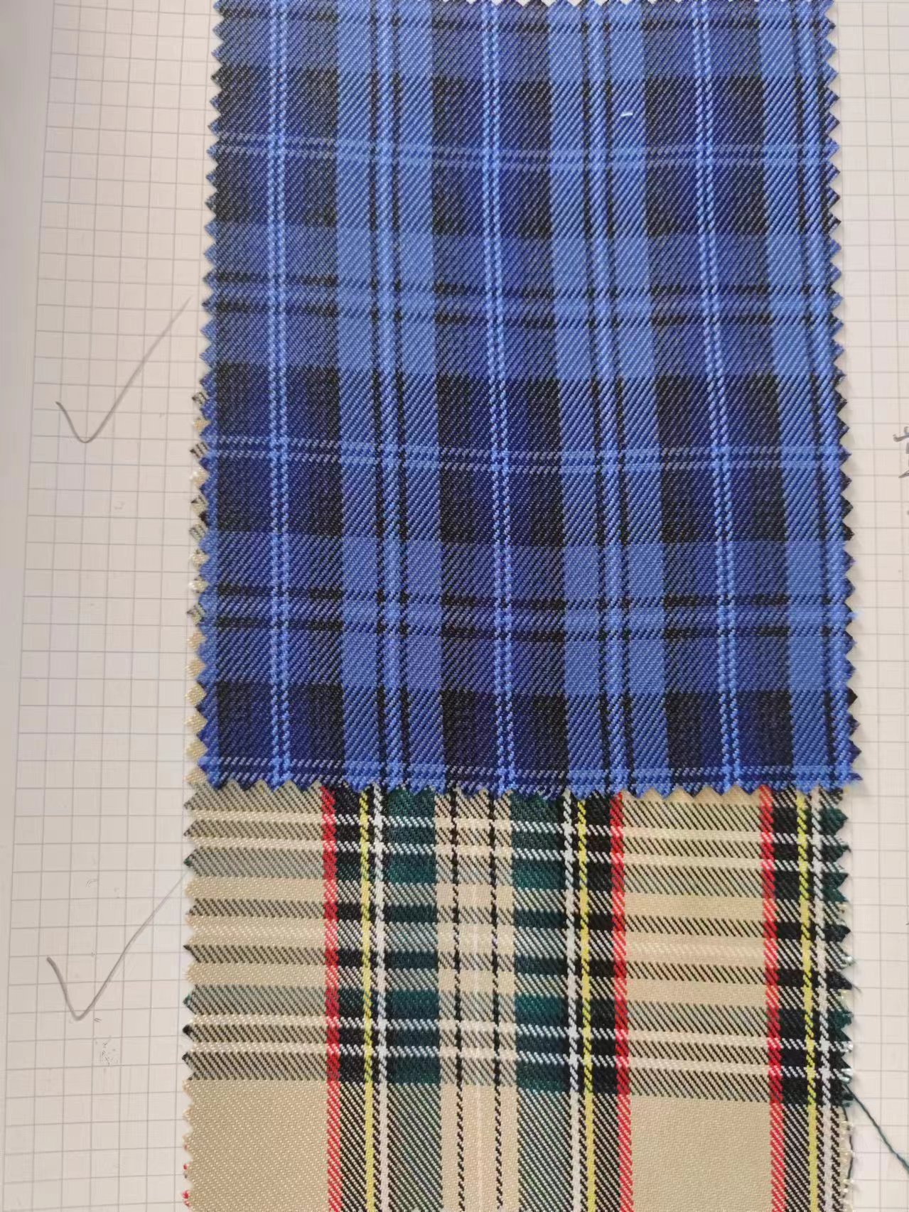 Stock JK skirt check wholesale polyester shirt fabric