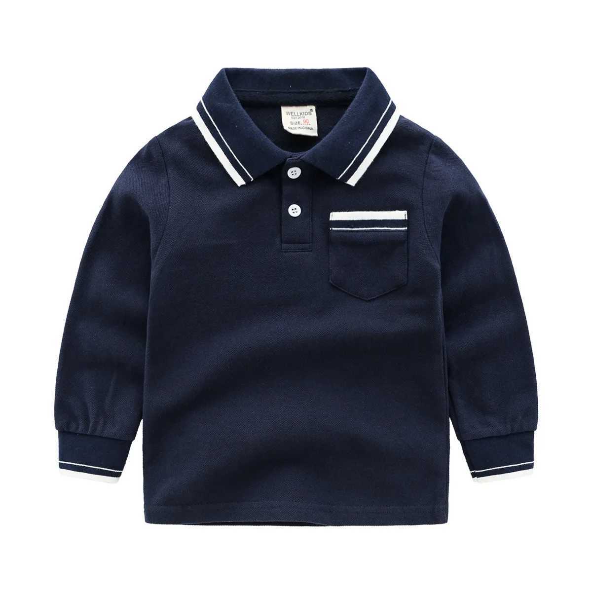 Boys Polo Shirts Autumn Spring Clothing Kids Long Sleeves 3 4 5 6 7 8 9 Years Children Fashion Cotton Top Christmas ClothesXJ241225