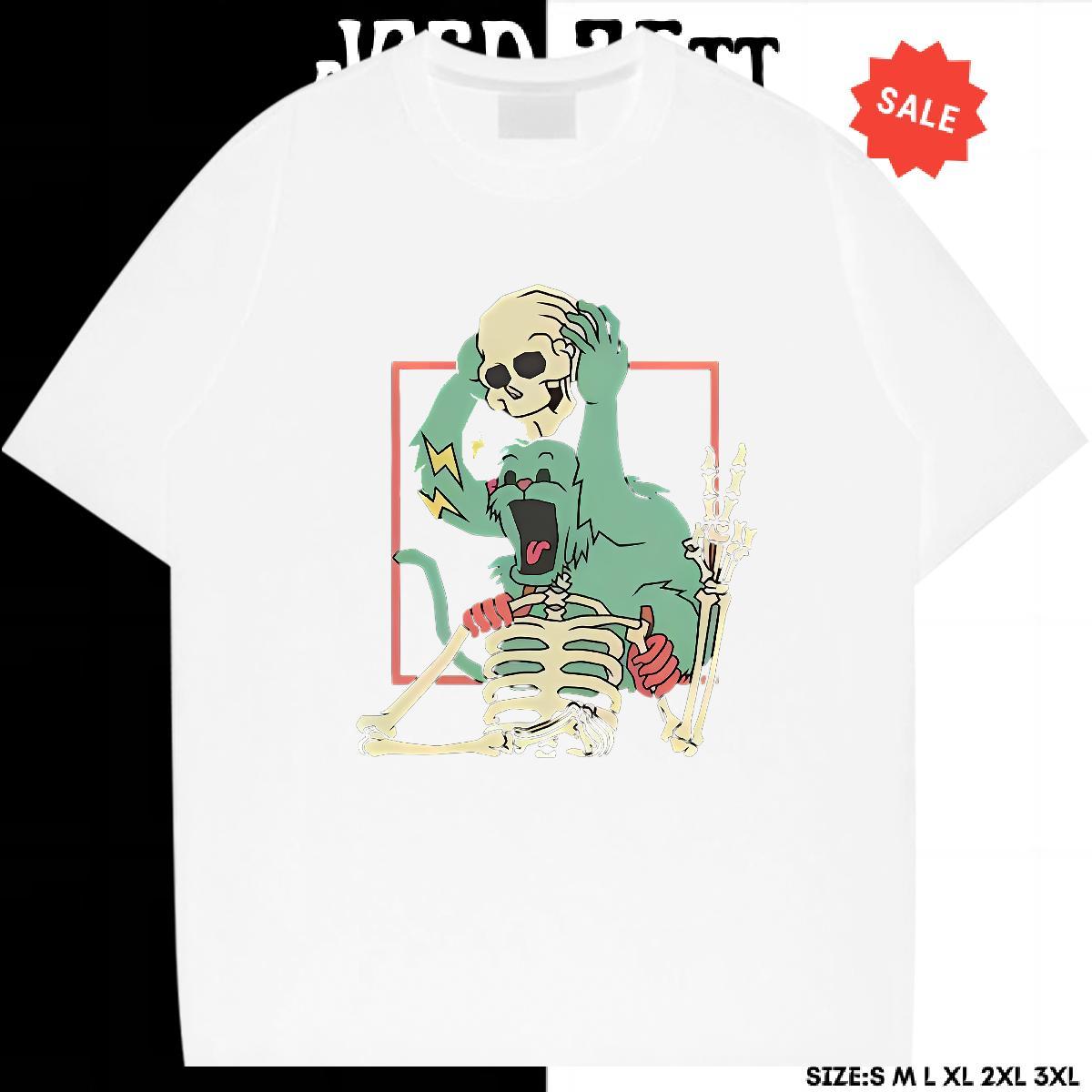 Designer Fashion T-Shirts for Men skull Polos 230g Cotton Street Loose Custom Printing Pure Cotton Men Tees
