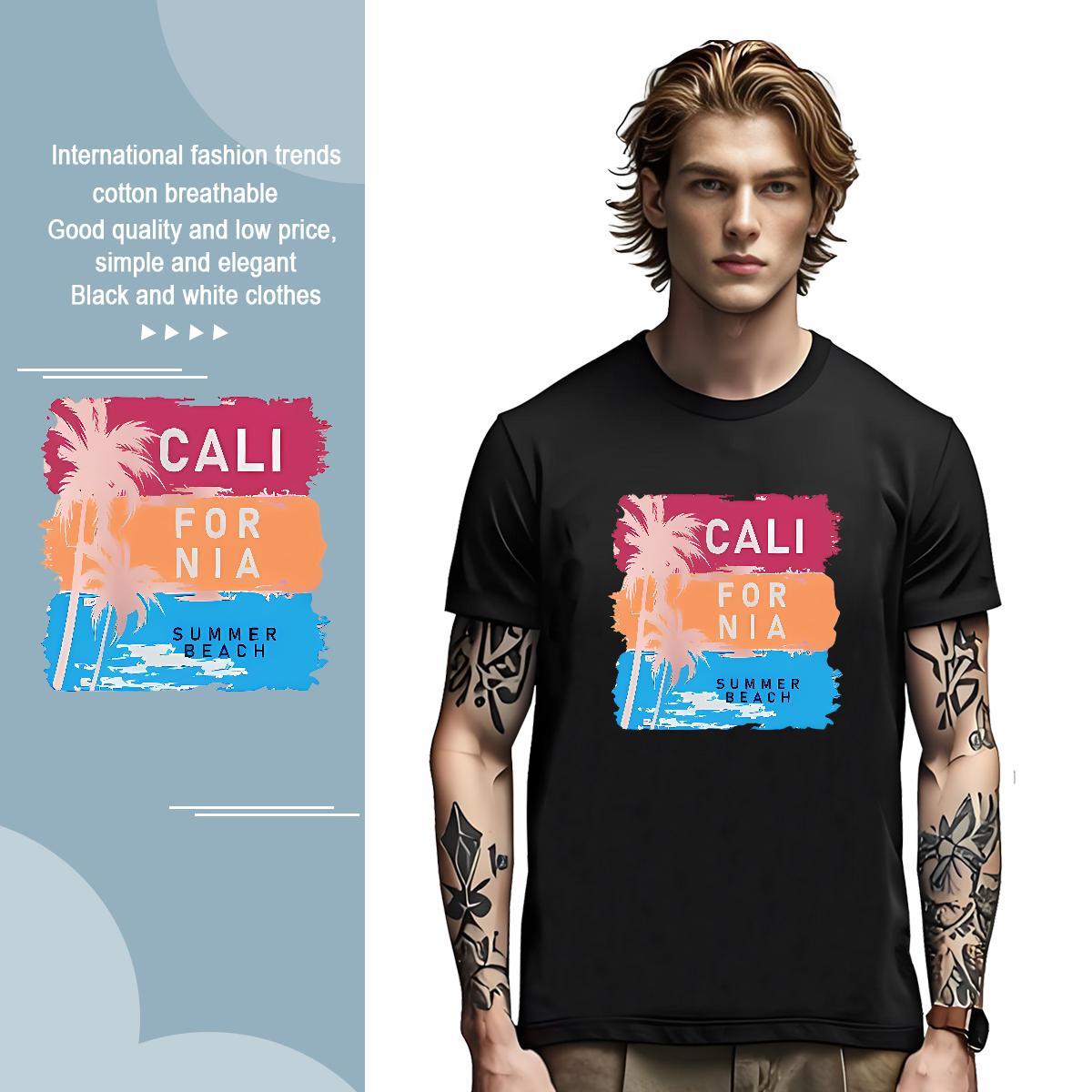 Factory Direct 230g Pure Cotton T shirt letter Sports Casual Men Clothes T-Shirt Tops Tees Short Sleeve O-Neck Popular Graphic