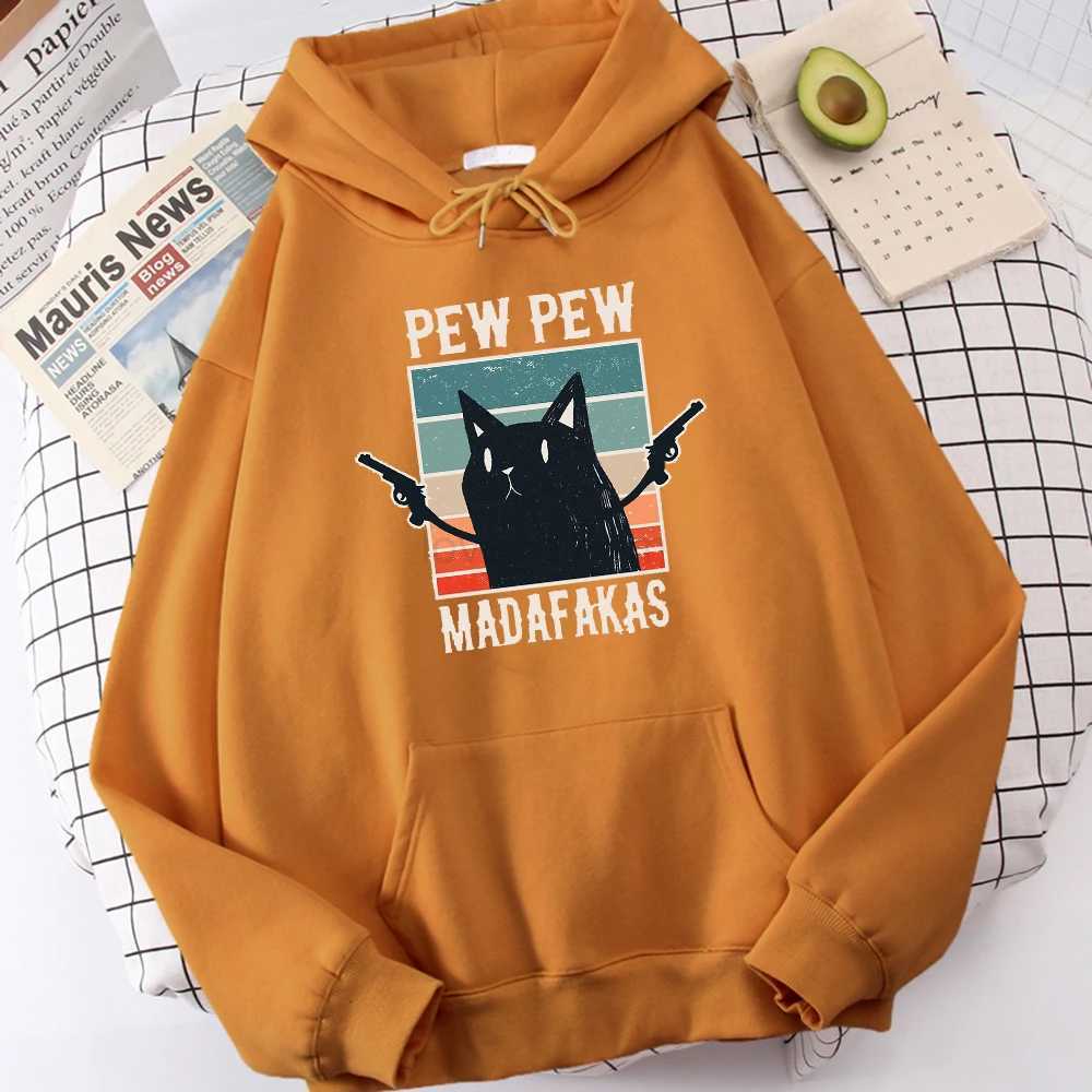 Pew Madafaks Cute Funny Printed Sweatshirt Men Autumn O-Neck Hooded Fashion Oversize Hoodies Fashion Casual TracksuitXJ240812