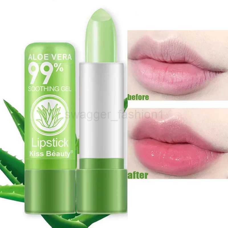 1pc 99% Aloe Vera Color Changing Lipstick Is Not Easy To Fade Lipstick Long Lasting Moisturizing Temperature Color Lip BalmXJ240812