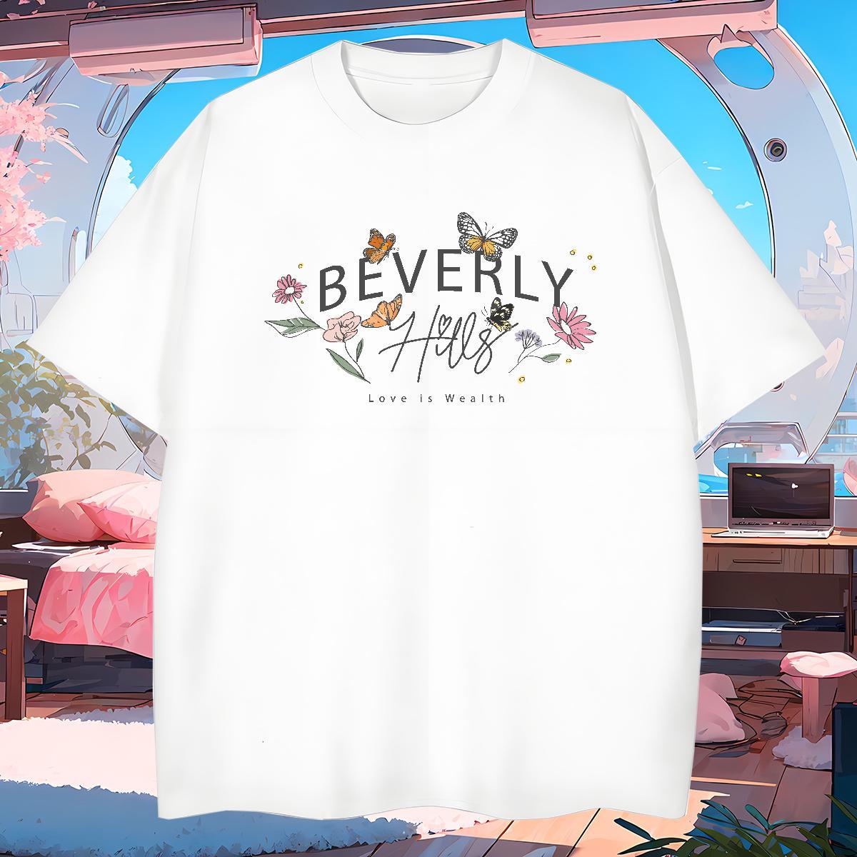 Loose Couples T Shirts letter 100% Cotton 230g Daily Wear Breathable Short Sleeve Man T Shirts Custom Big Size New Tops