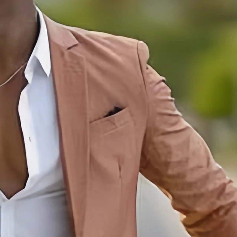 Casual Suit with Pants Men Spring Summer British Style Solid Color for Fashion Daily Men Trendy Clothing England Style 240812