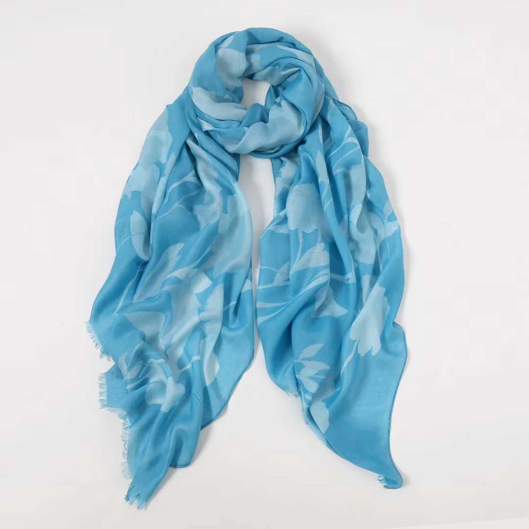 2021 Fashionable and Beautiful Printed Edge Scarf ShAWl Long Flower Wrapped Headscarf Free W240810