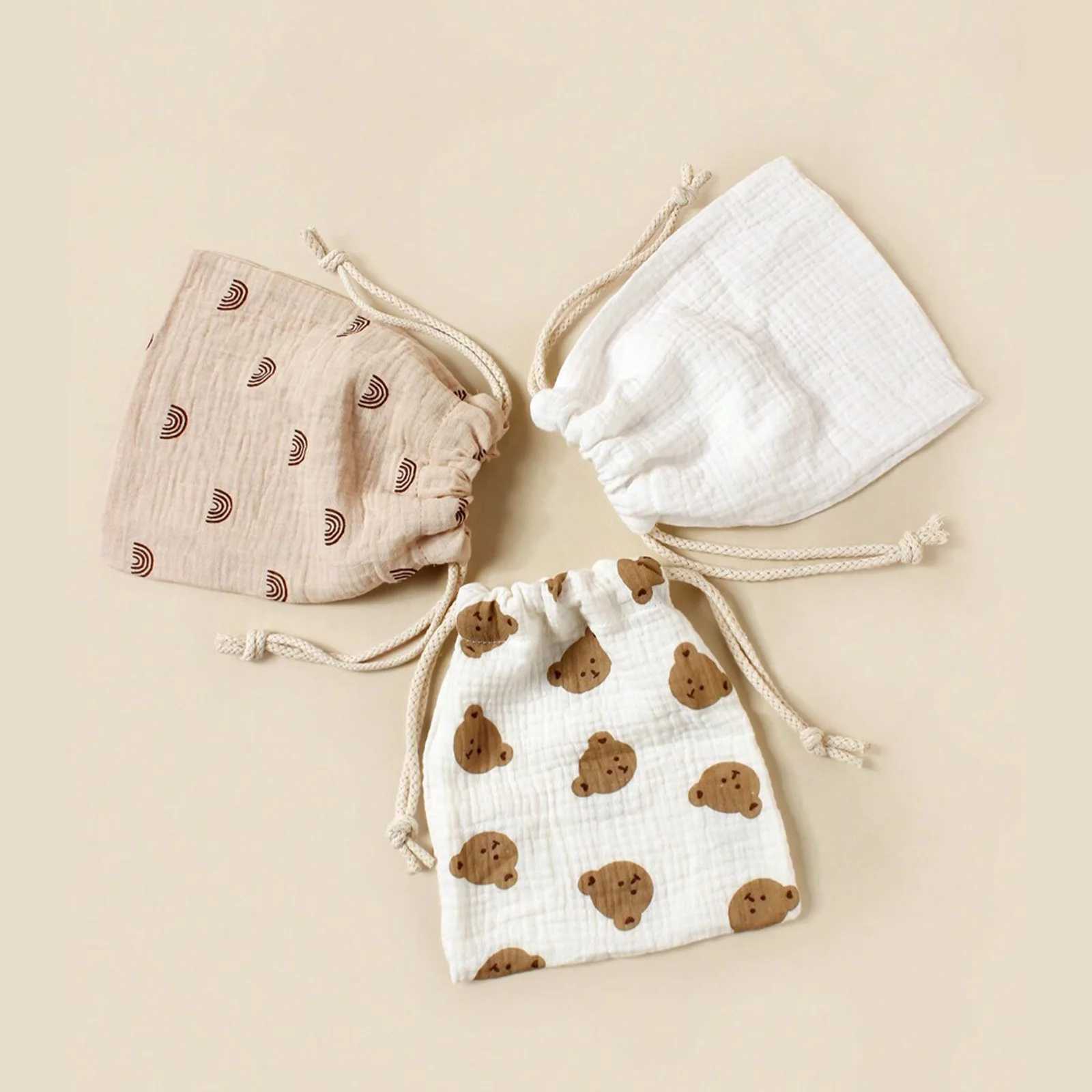 Mommy Bag for Outdoor Cart Hanging Storage Bag Bear Printing Cute Candy Gift Bag Baby Dust Bag W240812