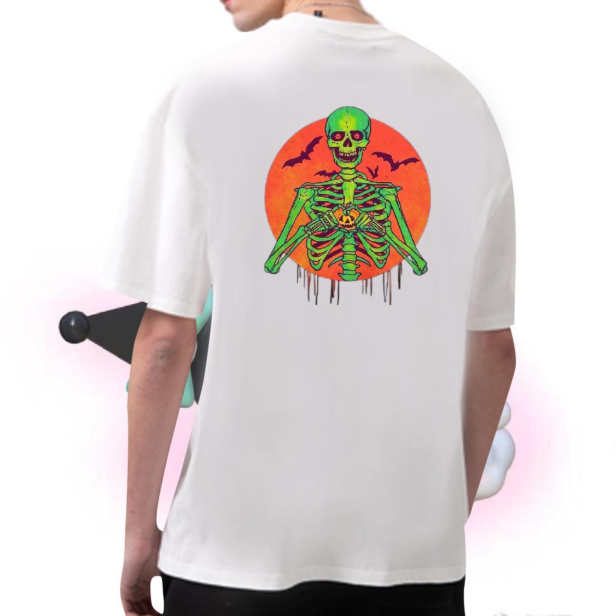 Fashion Design Man T Shirts skull Clothings 230g 100% Cotton Daily Outfit Wholesale DIY Anime Breathable Short Sleeve Men Tees