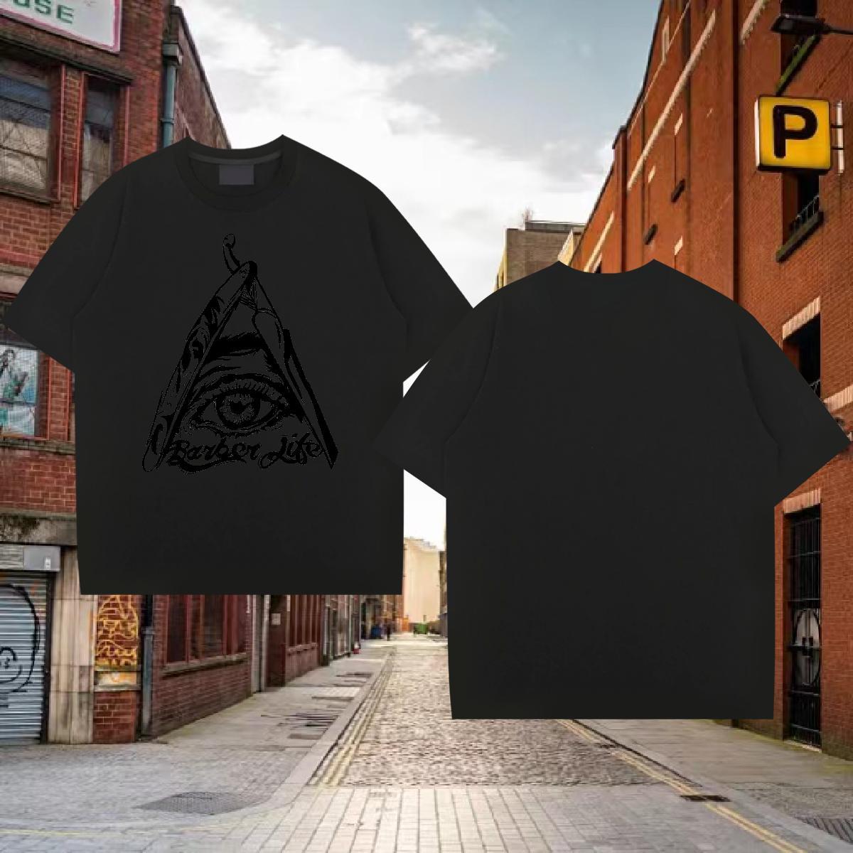 Fashion Casual T Shirt For Man eye of the devil Top Tees 230g Cotton Sport Free Shipping Cartoon Printing L-4XL Breathable Soft Tshirts