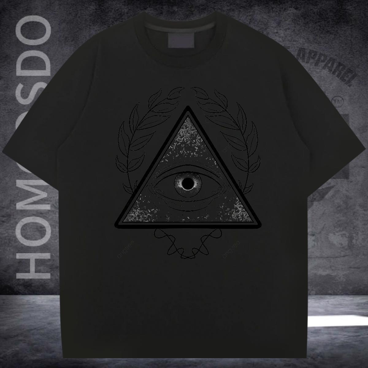 2024 Summer T-Shirts eye of the devil Top Tees 100% Cotton 230g Hip Hop Unisex Plus Size Custom Breathable Short Sleeve Men Clothes T-Shirt