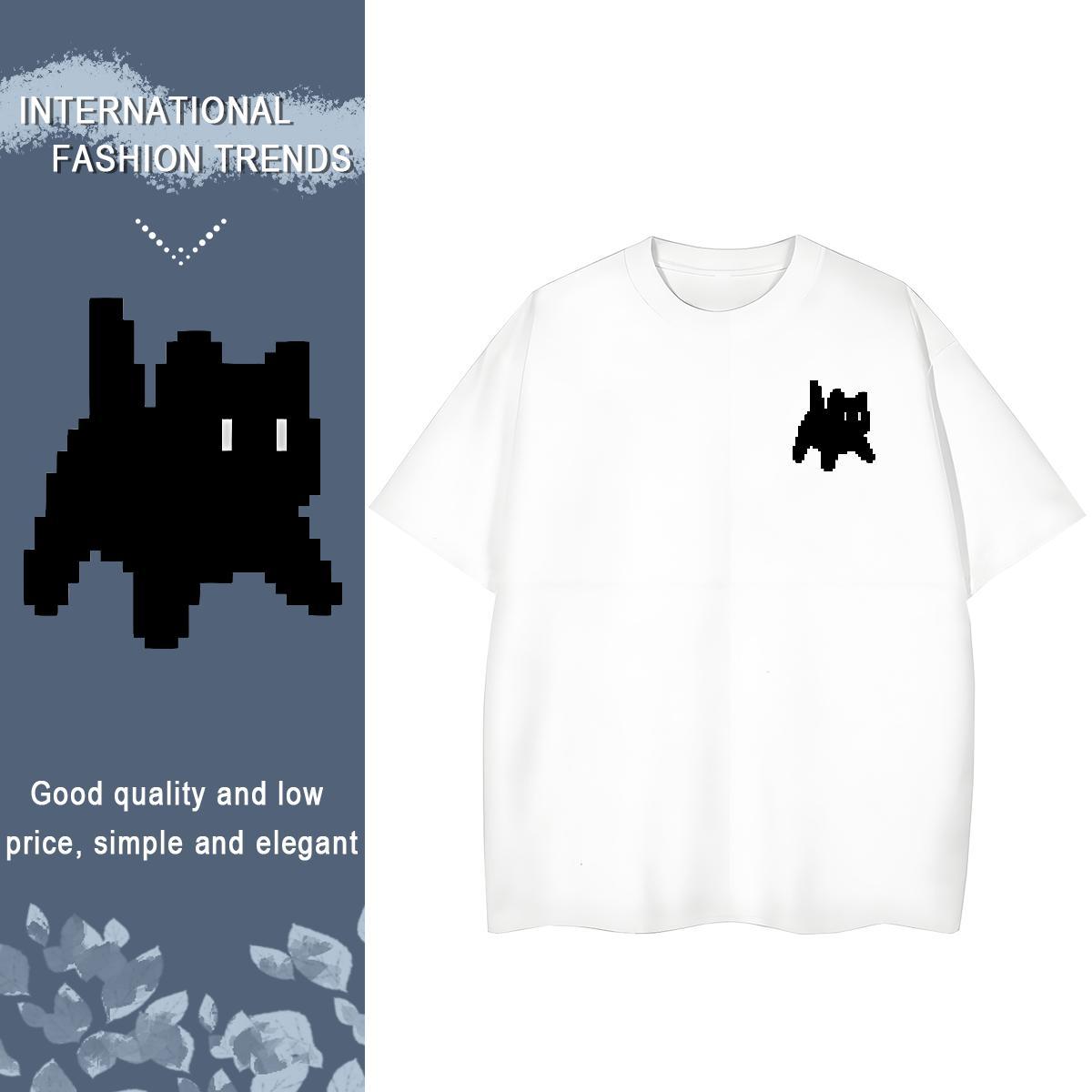 Mens T Shirts 230g Pure Cotton cat Daily Outfit Breathable Crew Neck Custom Printing Men Clothes T-Shirt Brand High Quality Tops Shirt