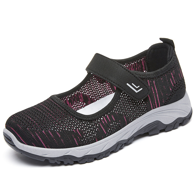 Ddmysports Female Summer New Middle And Elderly Soft Sole Leisure Breathable One Step Mom Shoes Outdoor