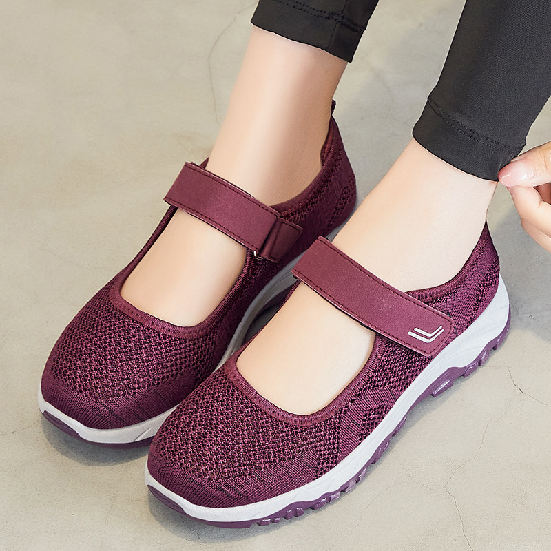 Ddmysports Female Summer New Middle And Elderly Soft Sole Leisure Breathable One Step Mom Shoes Outdoor