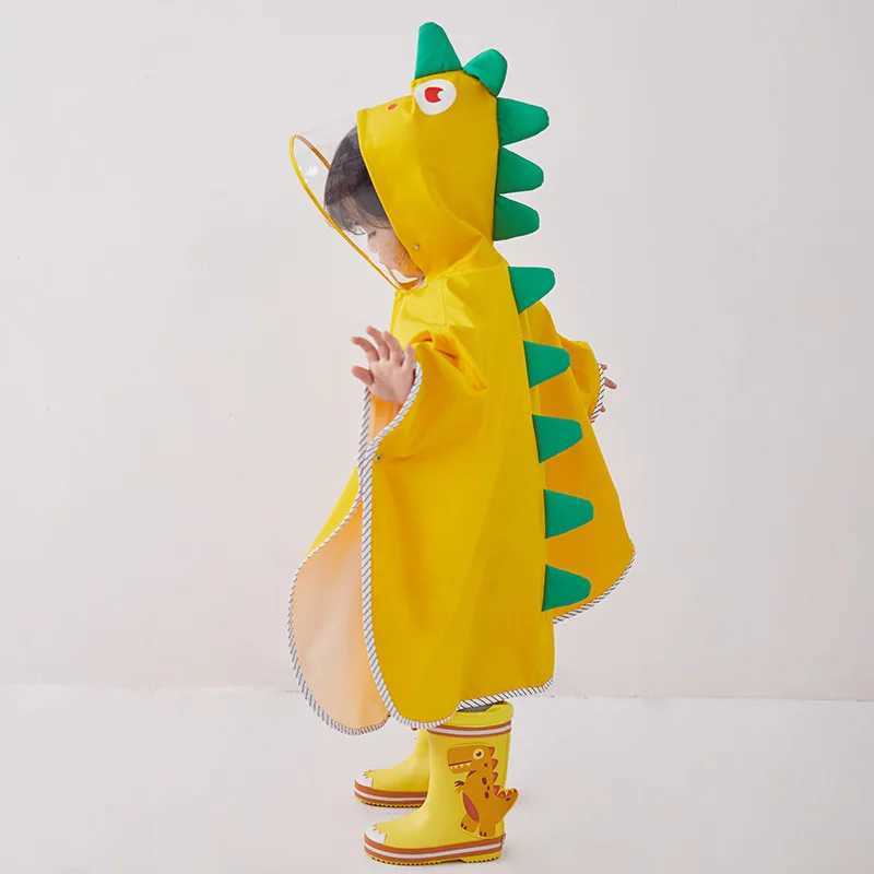 Yellow/Pink/Blue Raincoat Waterproof For Kids Girl Boys 1 3 6 Years Rain Coat Cover Raingear Baby Poncho Trench Capa De Chuva Y240810