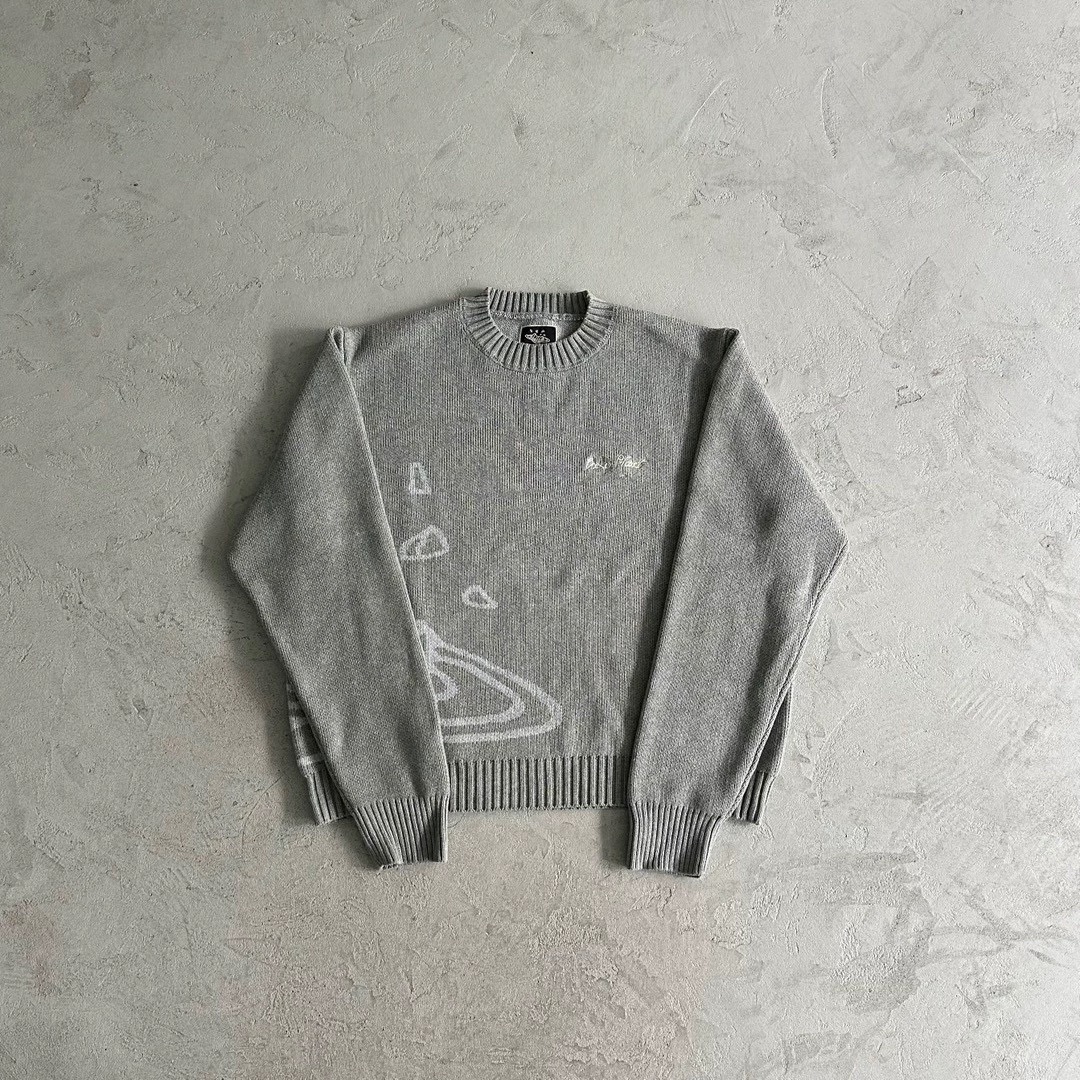 Men's Sweaters Cartoon Planet Graphic Hip Hop Streetwear Knitted Y2K Sweater Winter Pullover Harajuku Couple Oversized Clothing