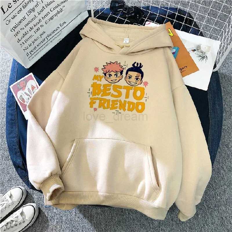 90s Hoodies Men Japanese Anime Besto Friendo Clothes Kawaii Cartoon Streetwear Unisex Hooded Sweatshirts MaleXJ240812