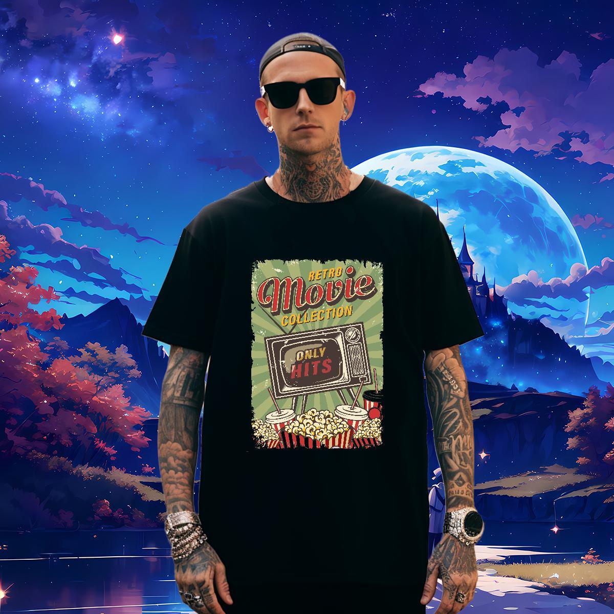 Loose Fit Tshirts return to the ancients 230g Cotton Street Casual Breathable Crew Neck T-Shirts for Men Oversized 4XL Classic Casual Tees Shirts