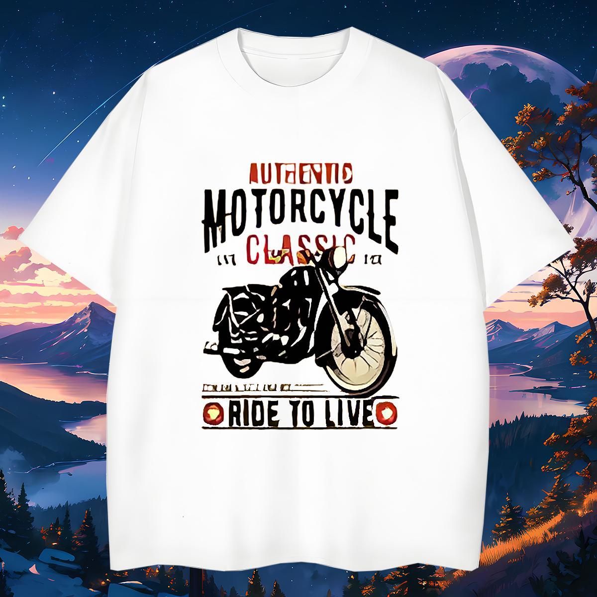 Soft Men Tshirts Motorcycle 230g Cotton Outdoor Breathable Crew Neck T shirt Oversized DIY Customized Tees