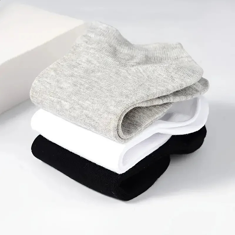 Unisex 102040 Pairs Solid Socks Soft Lightweight Low Cut Ankle Socks Bulk Black White Grey Men Women Stockings Hosiery 240812