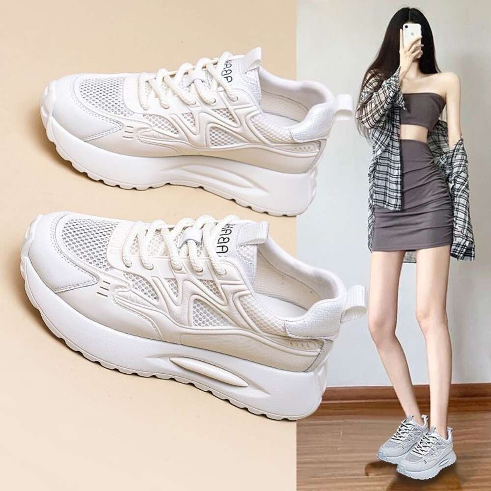 Ddmyoutdoor Mesh Breathable Dad For Women Summer New Style Sponge Cake Thick Sole Lightweight Casual Forrest Gump Versatile Sports Outdoor Shoes