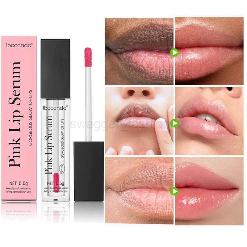 Lips Pink Serum Remove Dark Smoke Lip Plumping Oil Bleaching Melanin Repair Lip Lines Moisturizing Brighten Lip Care CosmeticsXJ240812