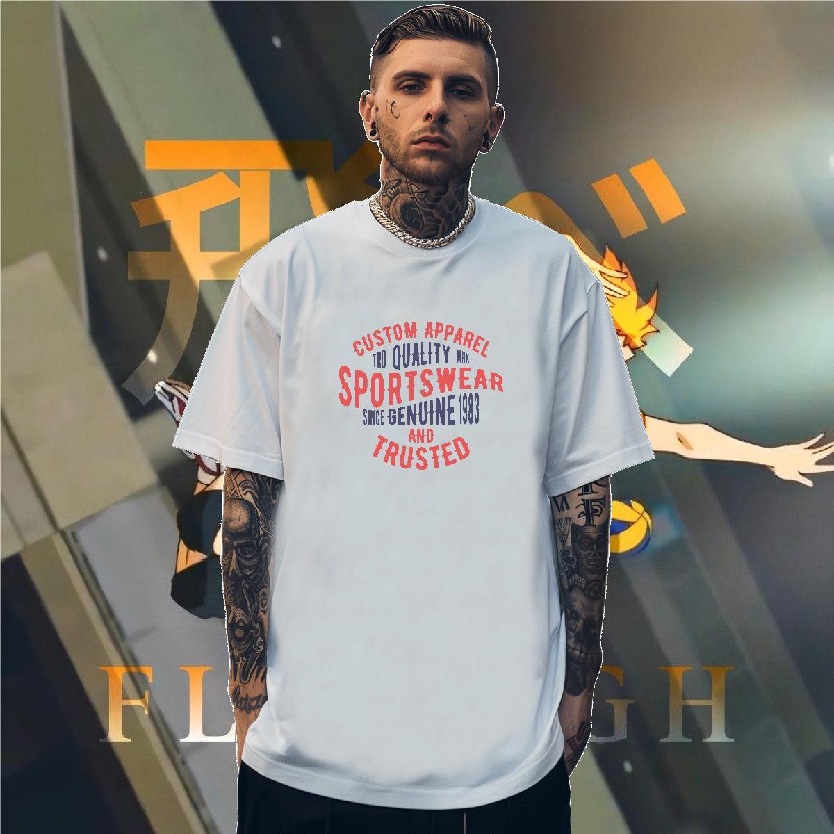 Comfortable Mens Tshirts letter 230g 100% Cotton Street Casual Crew Neck T Shirt For Man Customized Print Fashion Design Tops Tees