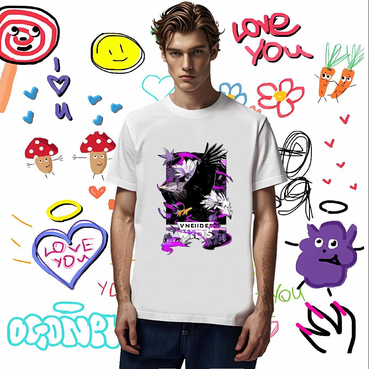 Classic Casual 230g Pure Cotton T-Shirts eagle Daily Outfit Couples T Shirts Tee Shirt Crew Neck Breathable Brand Oversized 3XL 4XL